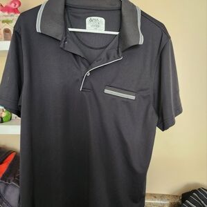 PGA Men's Polo Shirt in Black with White Accents